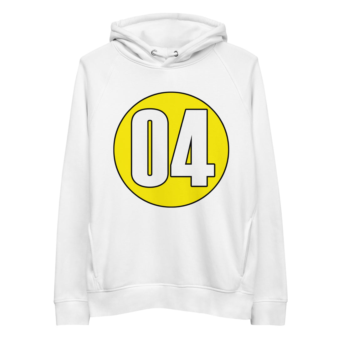 Unisex pullover hoodie: White on Yellow 04