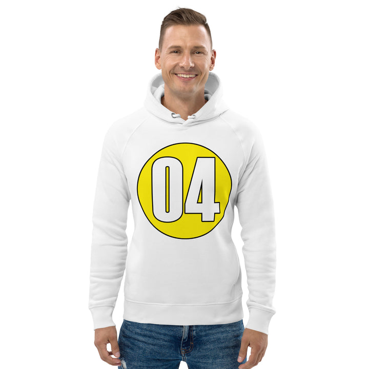 Unisex pullover hoodie: White on Yellow 04