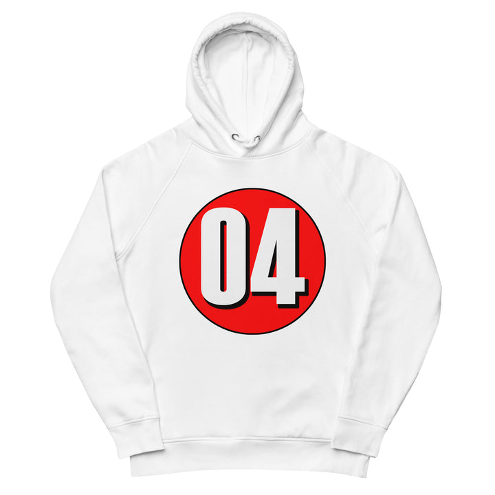 Unisex pullover hoodie: White on Red 04