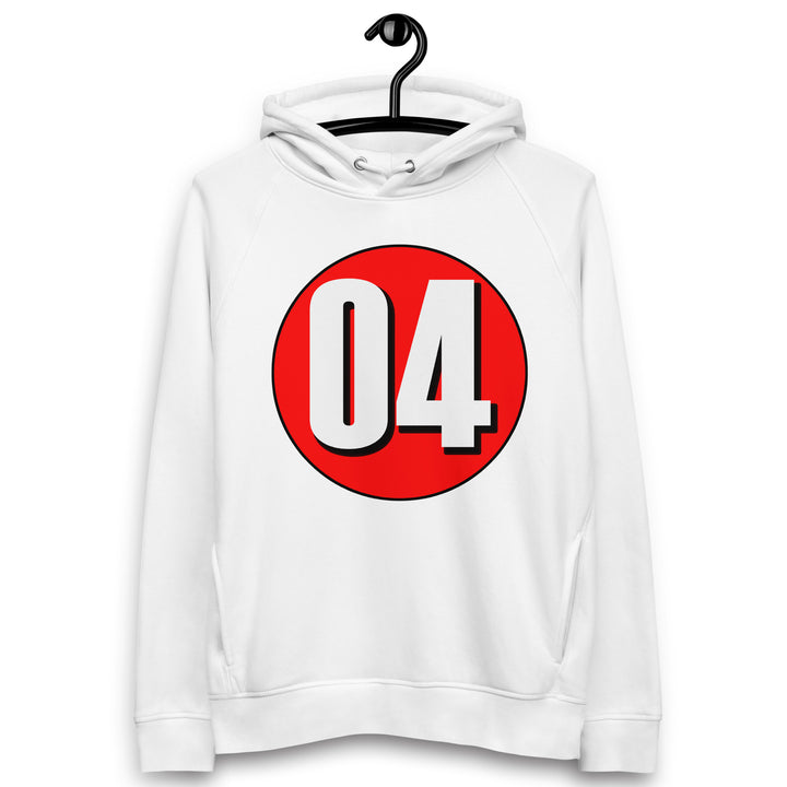 Unisex pullover hoodie: White on Red 04