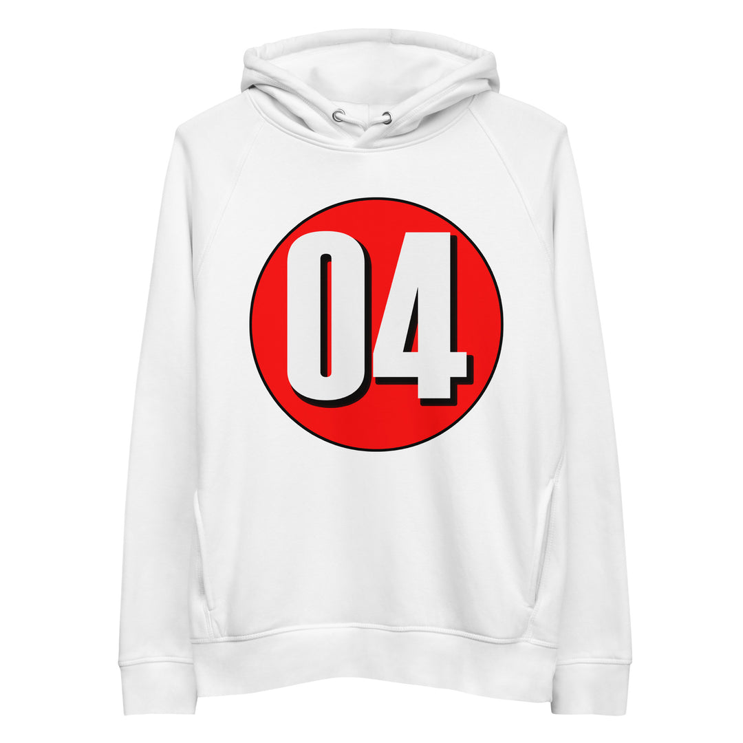 Unisex pullover hoodie: White on Red 04