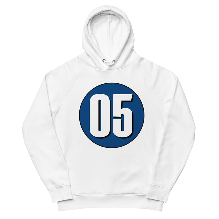 Unisex pullover hoodie: White on Navy Blue 05