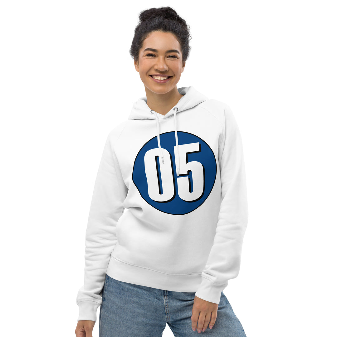 Unisex pullover hoodie: White on Navy Blue 05