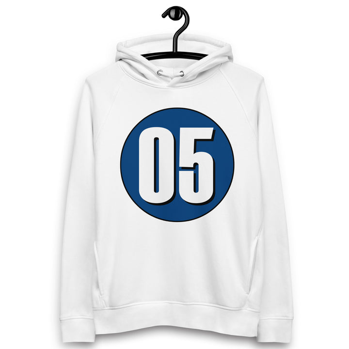 Unisex pullover hoodie: White on Navy Blue 05