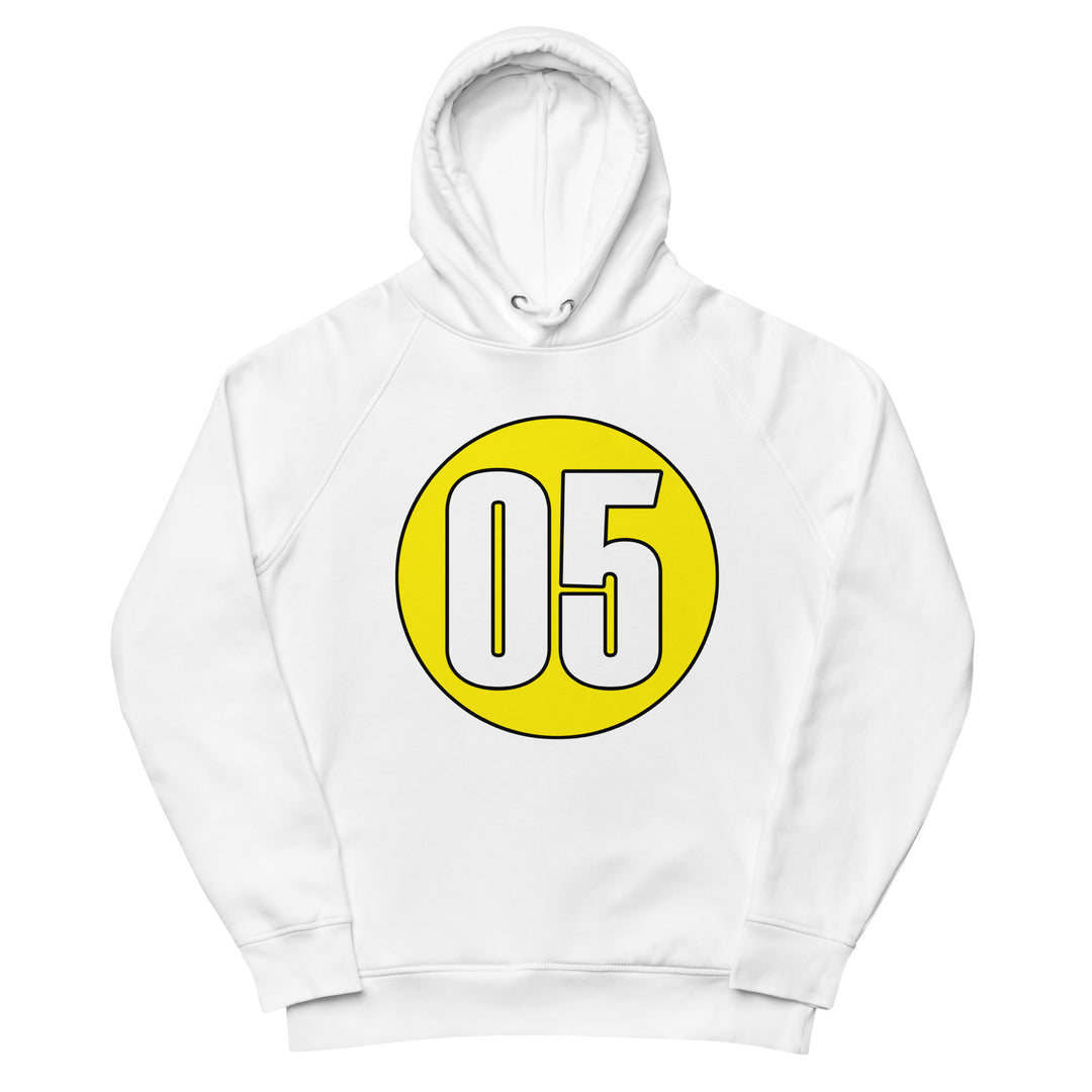 Unisex pullover hoodie: White on Yellow 05