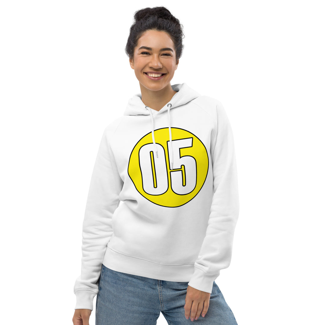 Unisex pullover hoodie: White on Yellow 05