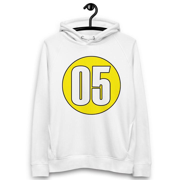 Unisex pullover hoodie: White on Yellow 05