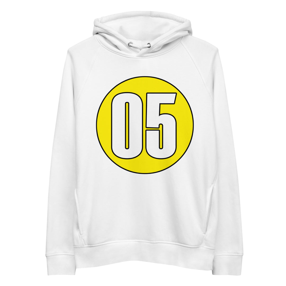 Unisex pullover hoodie: White on Yellow 05