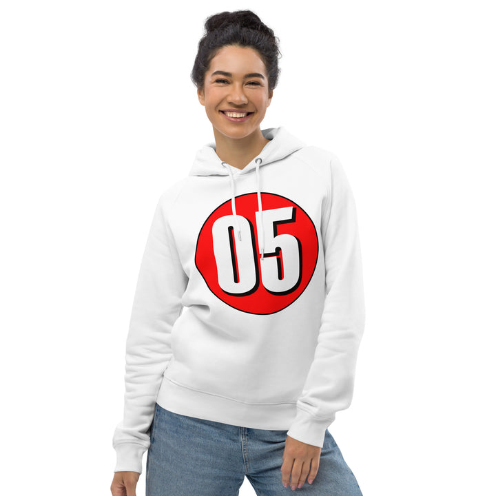 Unisex pullover hoodie: White on Red 05