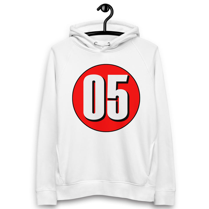 Unisex pullover hoodie: White on Red 05