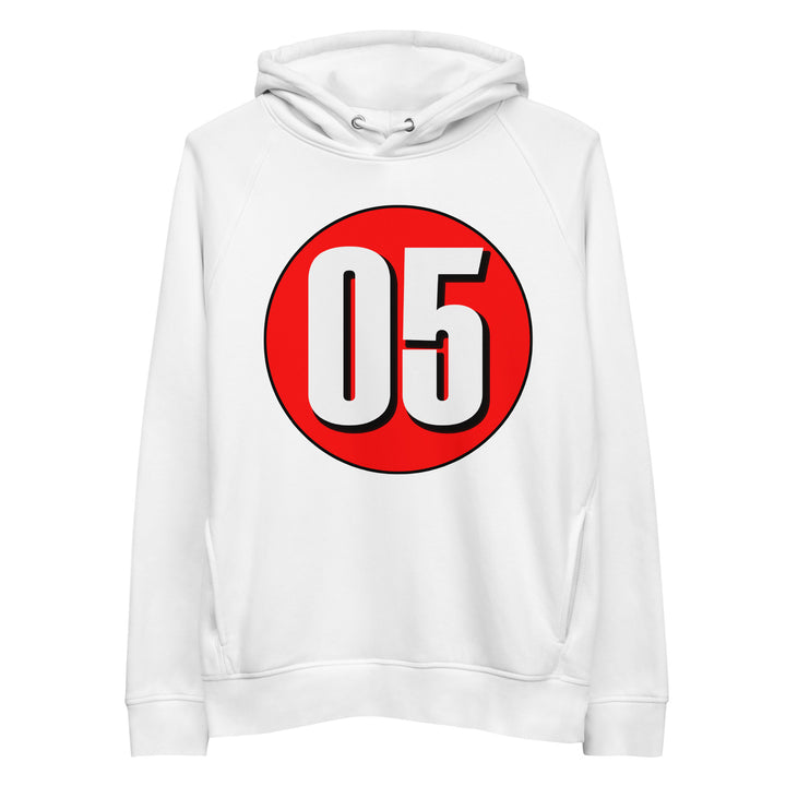 Unisex pullover hoodie: White on Red 05