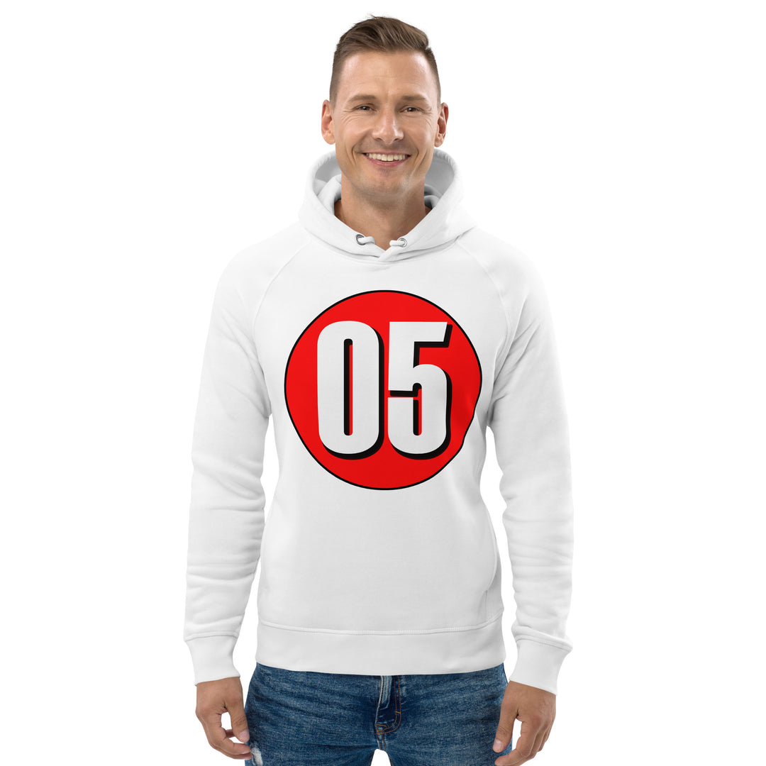 Unisex pullover hoodie: White on Red 05