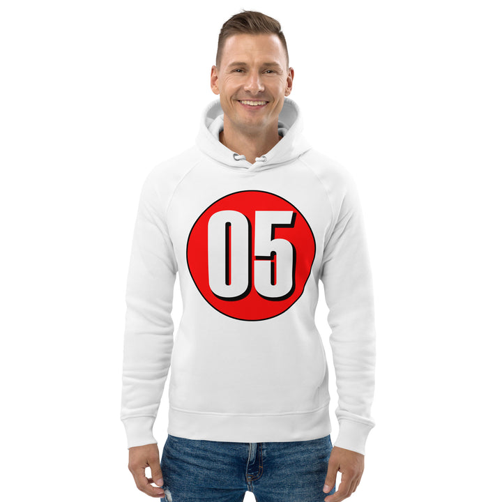 Unisex pullover hoodie: White on Red 05