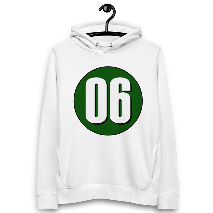 Unisex pullover hoodie: White on Hunter Green 06