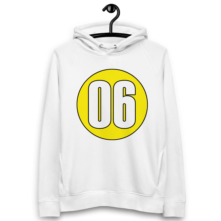 Unisex pullover hoodie: White on Yellow 06