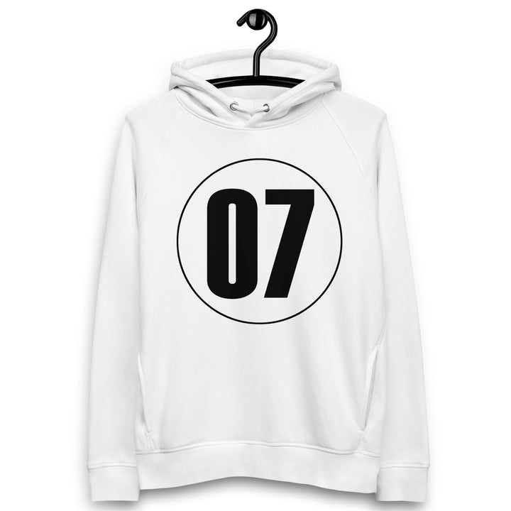 Unisex pullover hoodie: Black on White 07