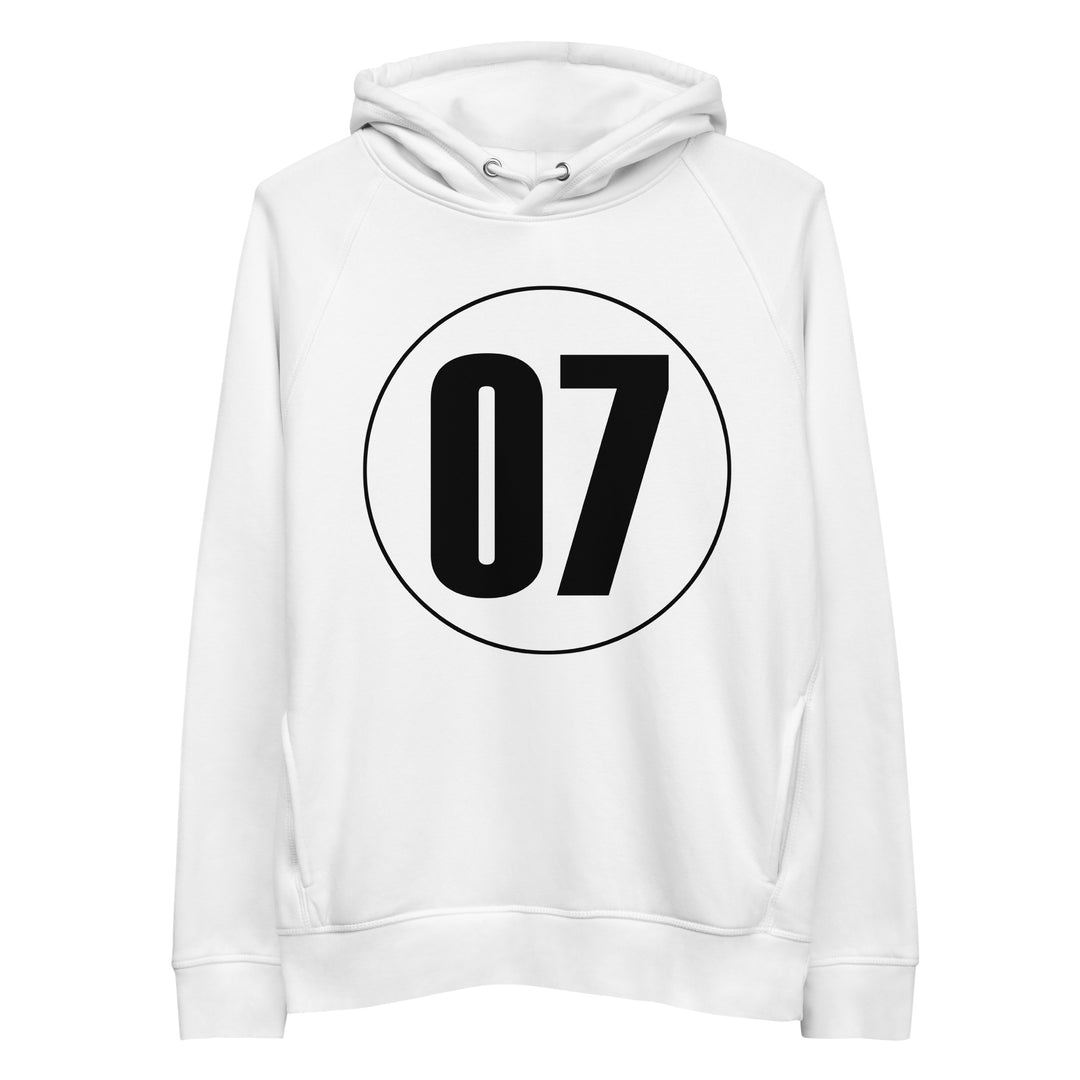 Unisex pullover hoodie: Black on White 07