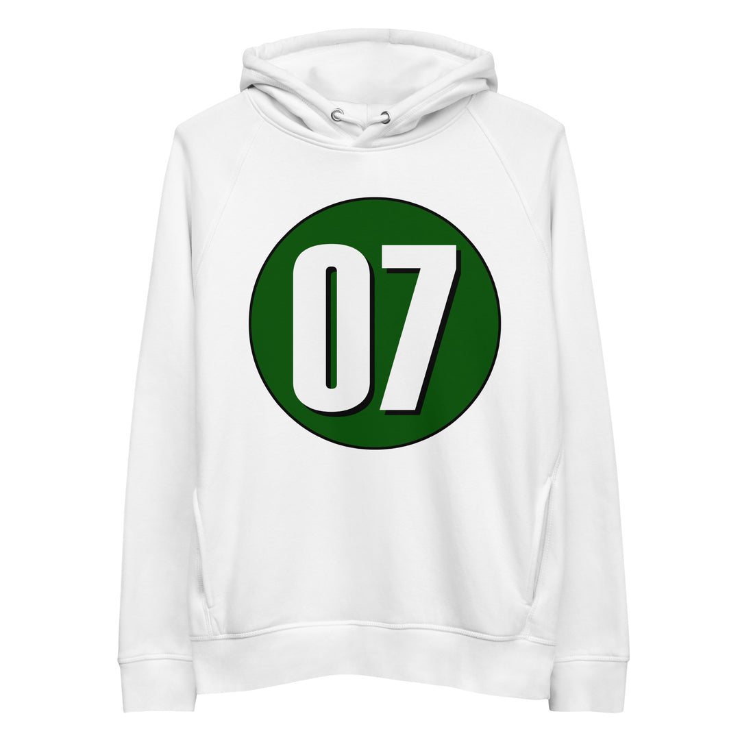 Unisex pullover hoodie: White on Hunter Green 07