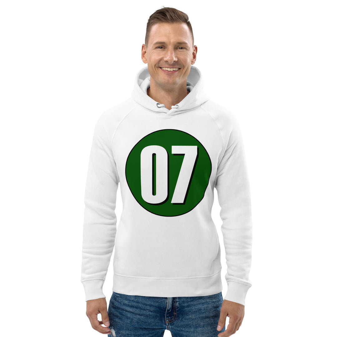 Unisex pullover hoodie: White on Hunter Green 07