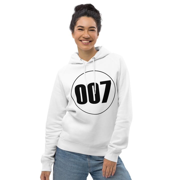 Unisex pullover hoodie: Black on White 007