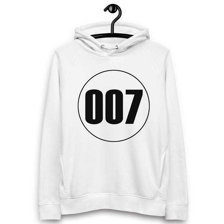 Unisex pullover hoodie: Black on White 007