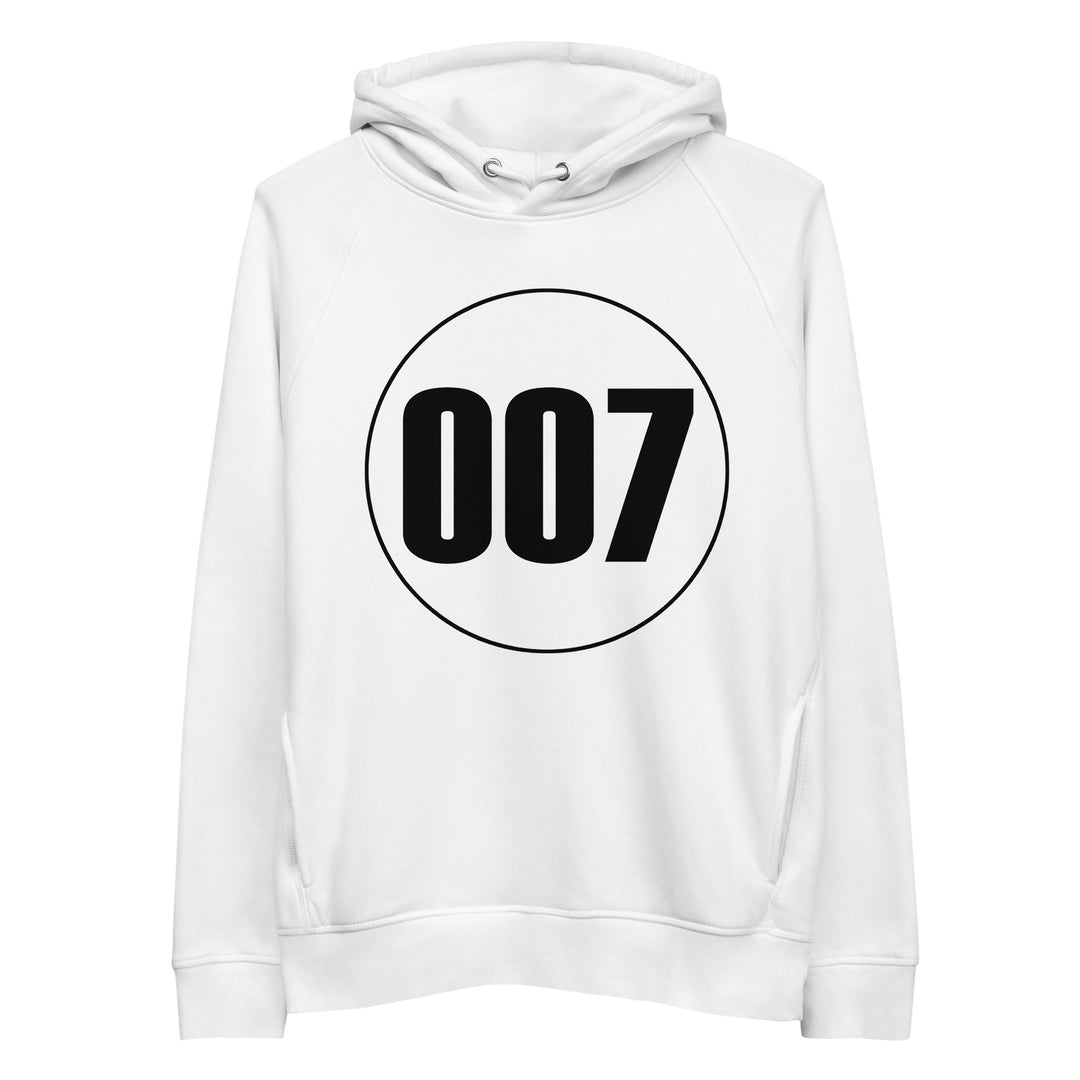 Unisex pullover hoodie: Black on White 007