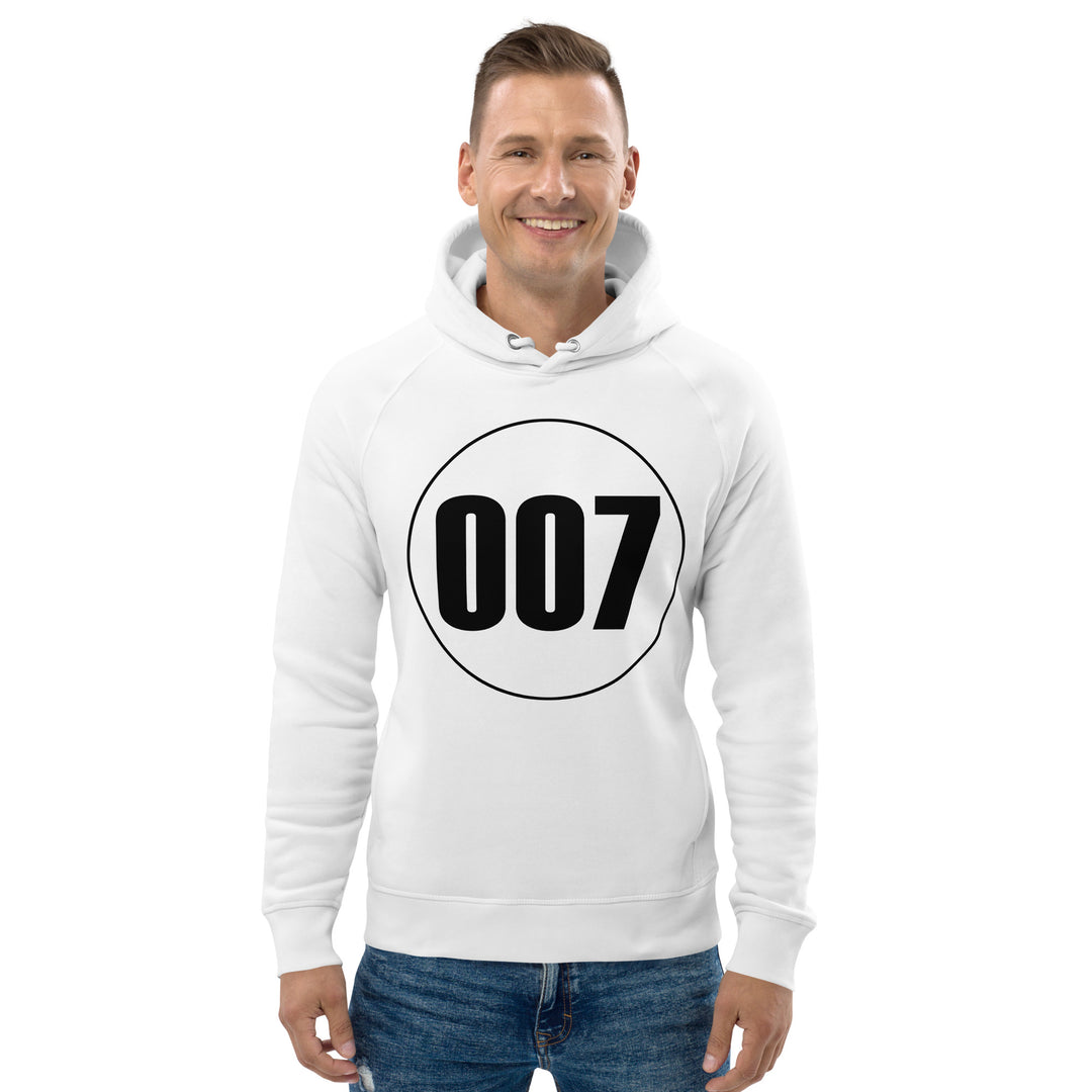 Unisex pullover hoodie: Black on White 007