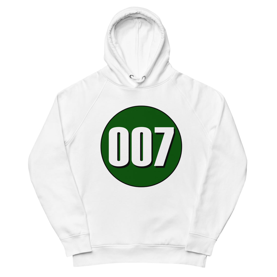 Unisex pullover hoodie: White on Hunter Green 007