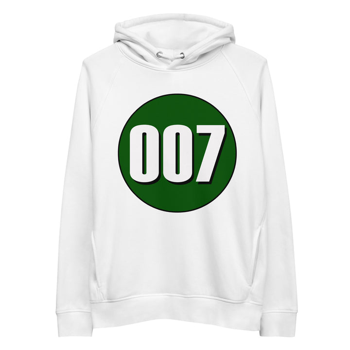 Unisex pullover hoodie: White on Hunter Green 007