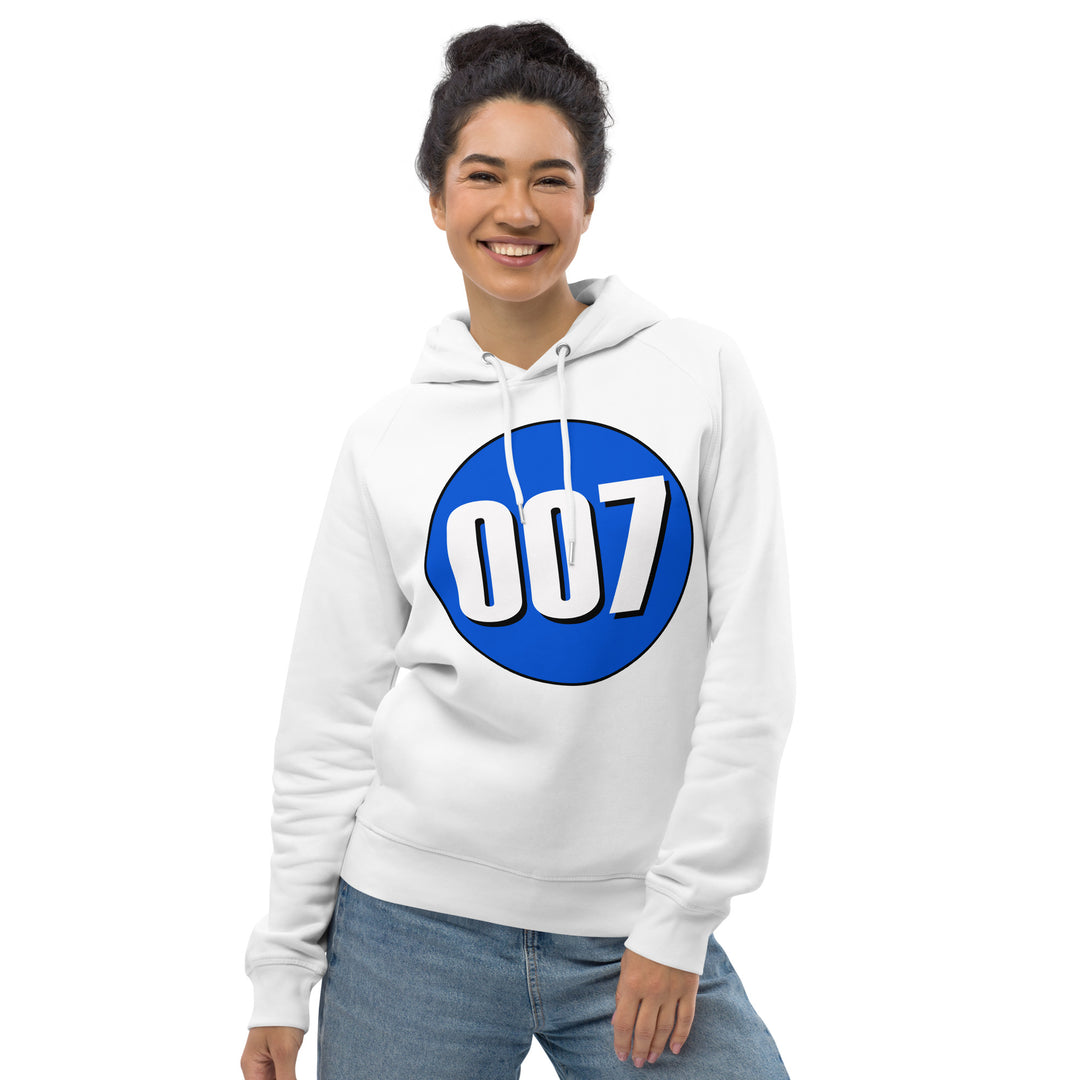 Unisex pullover hoodie: White on Periwinkle 007