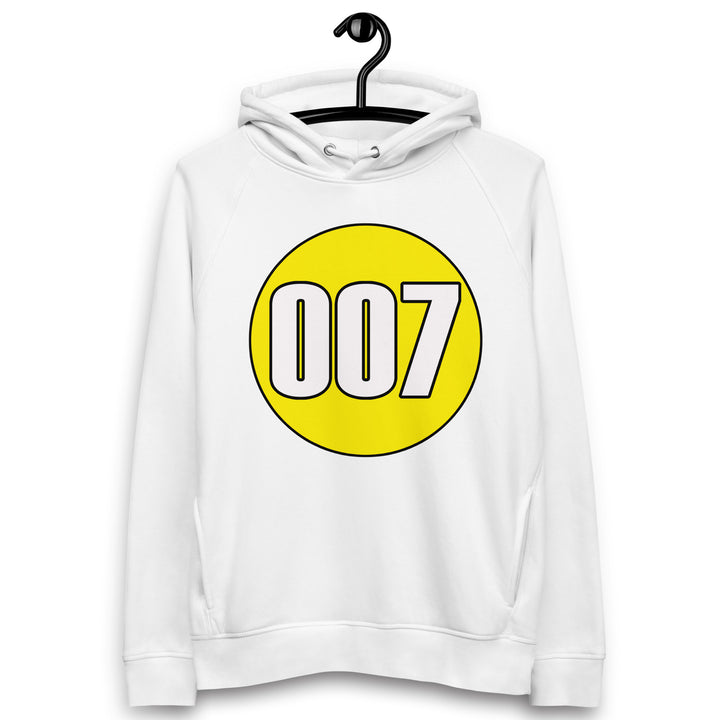 Unisex pullover hoodie: White on Yellow 007