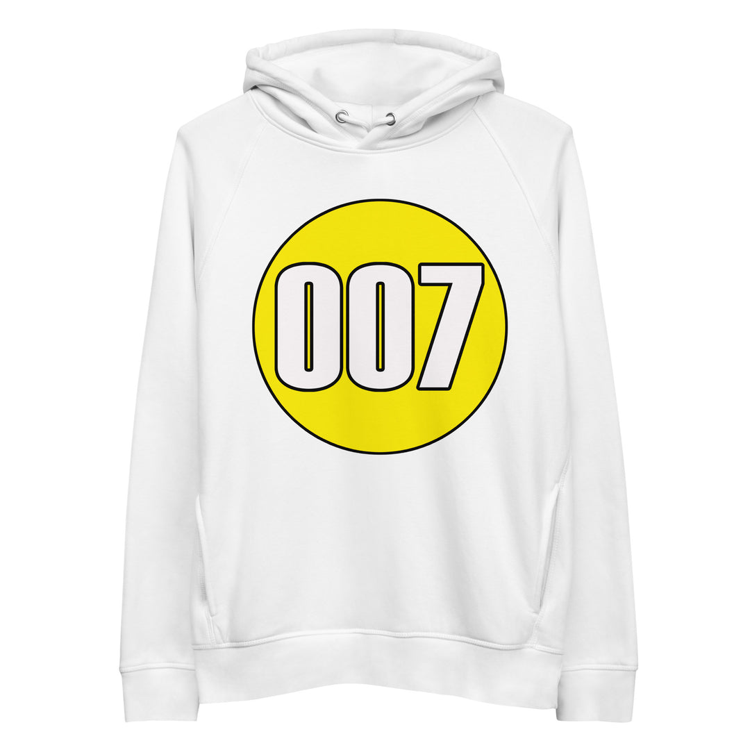 Unisex pullover hoodie: White on Yellow 007