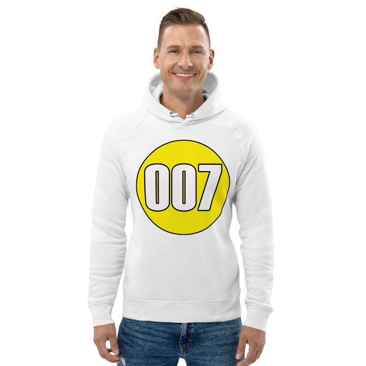 Unisex pullover hoodie: White on Yellow 007