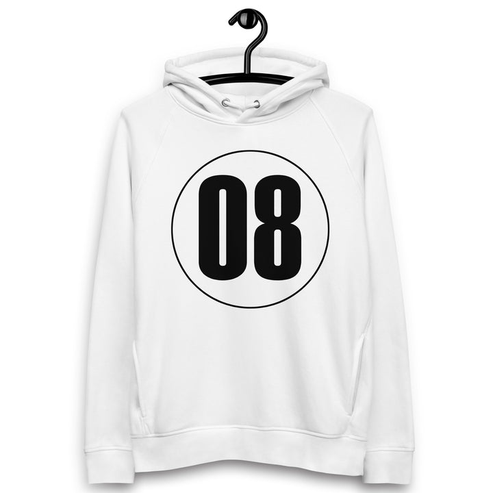 Unisex pullover hoodie: Black on White 08