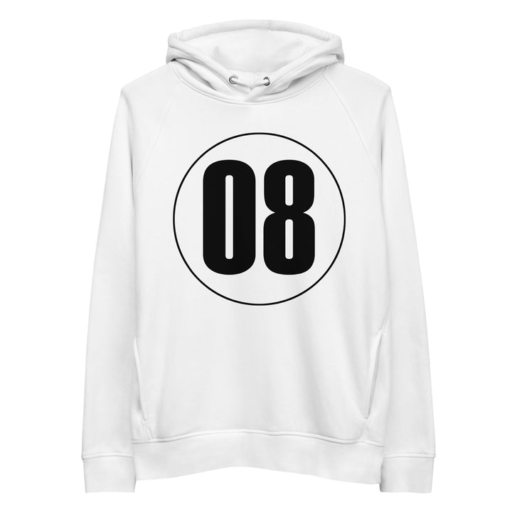 Unisex pullover hoodie: Black on White 08