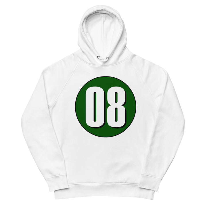 Unisex pullover hoodie: White on Hunter Green 08