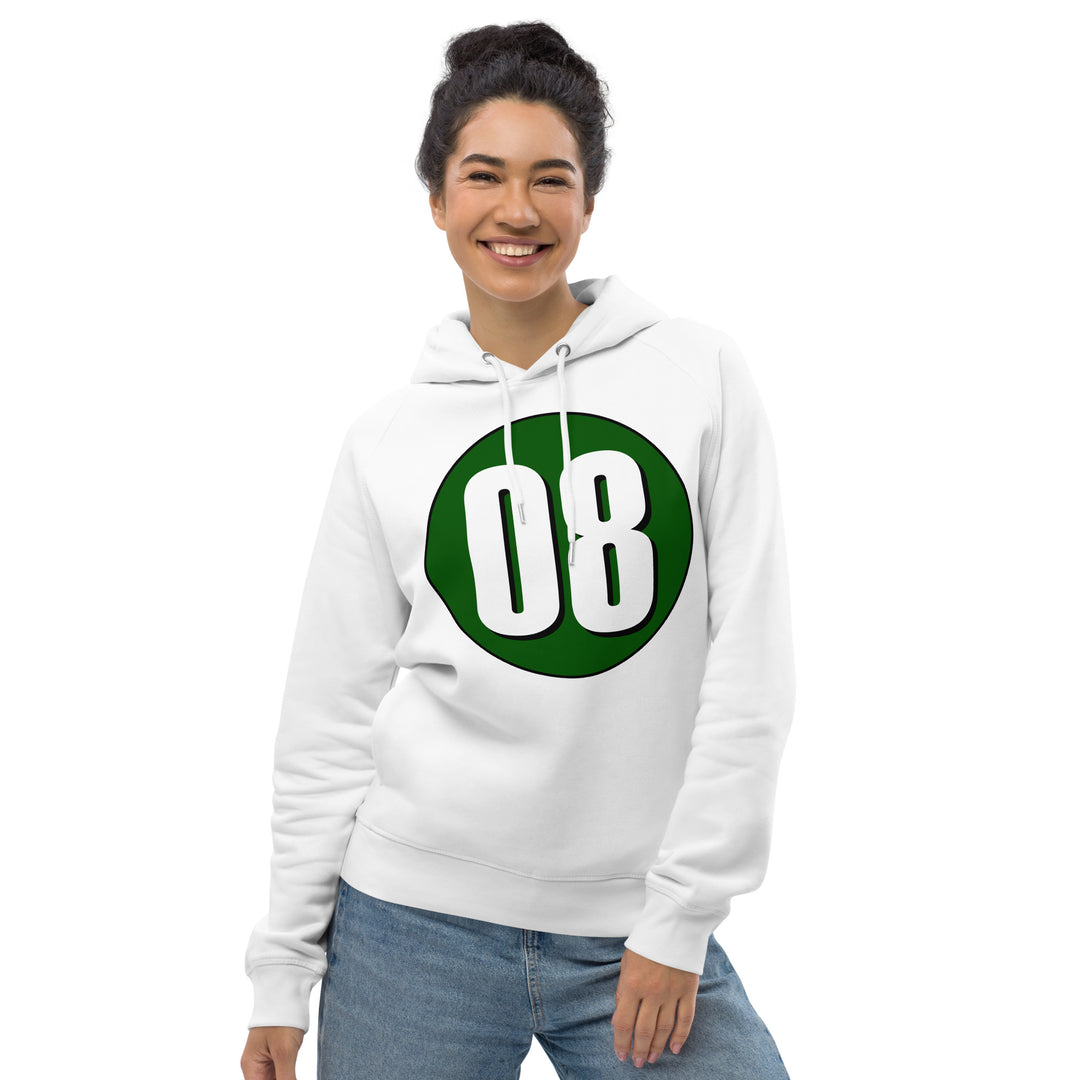 Unisex pullover hoodie: White on Hunter Green 08