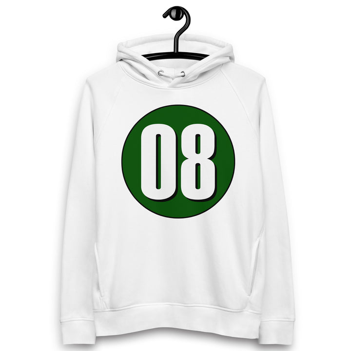 Unisex pullover hoodie: White on Hunter Green 08