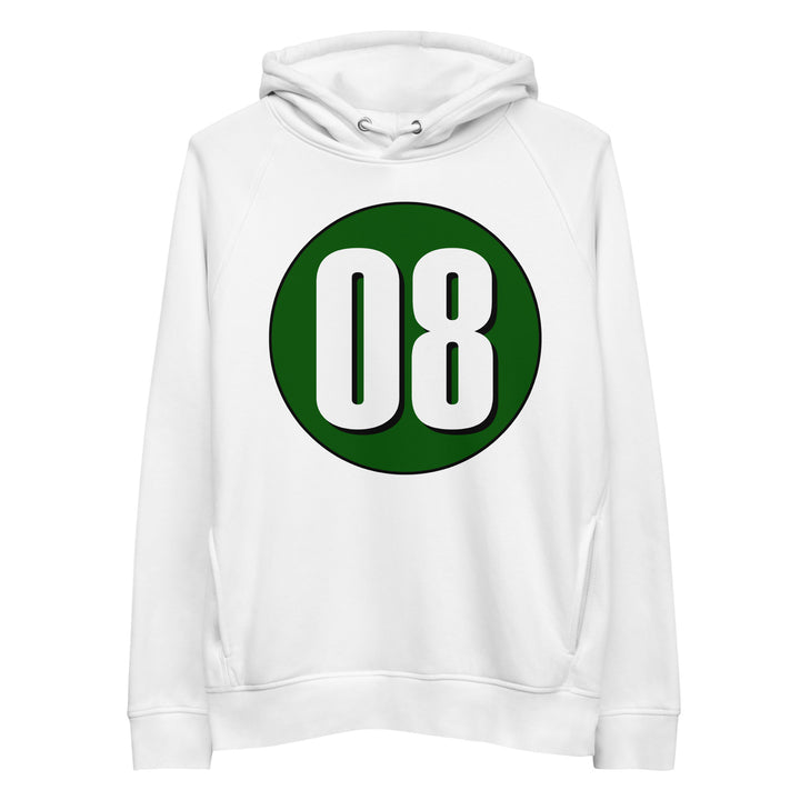 Unisex pullover hoodie: White on Hunter Green 08