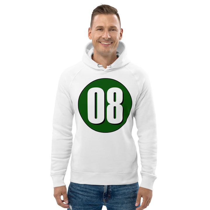 Unisex pullover hoodie: White on Hunter Green 08