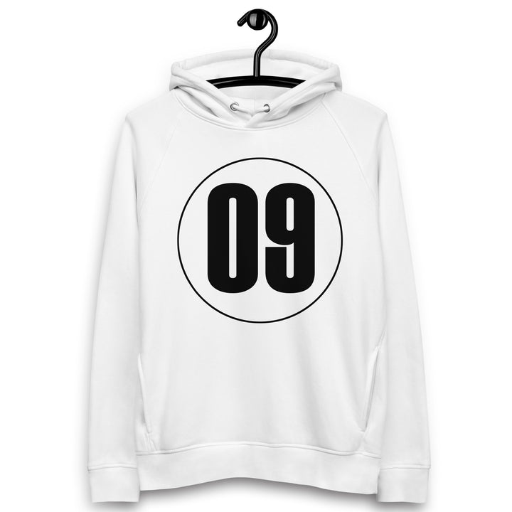 Unisex pullover hoodie: Black on White 09