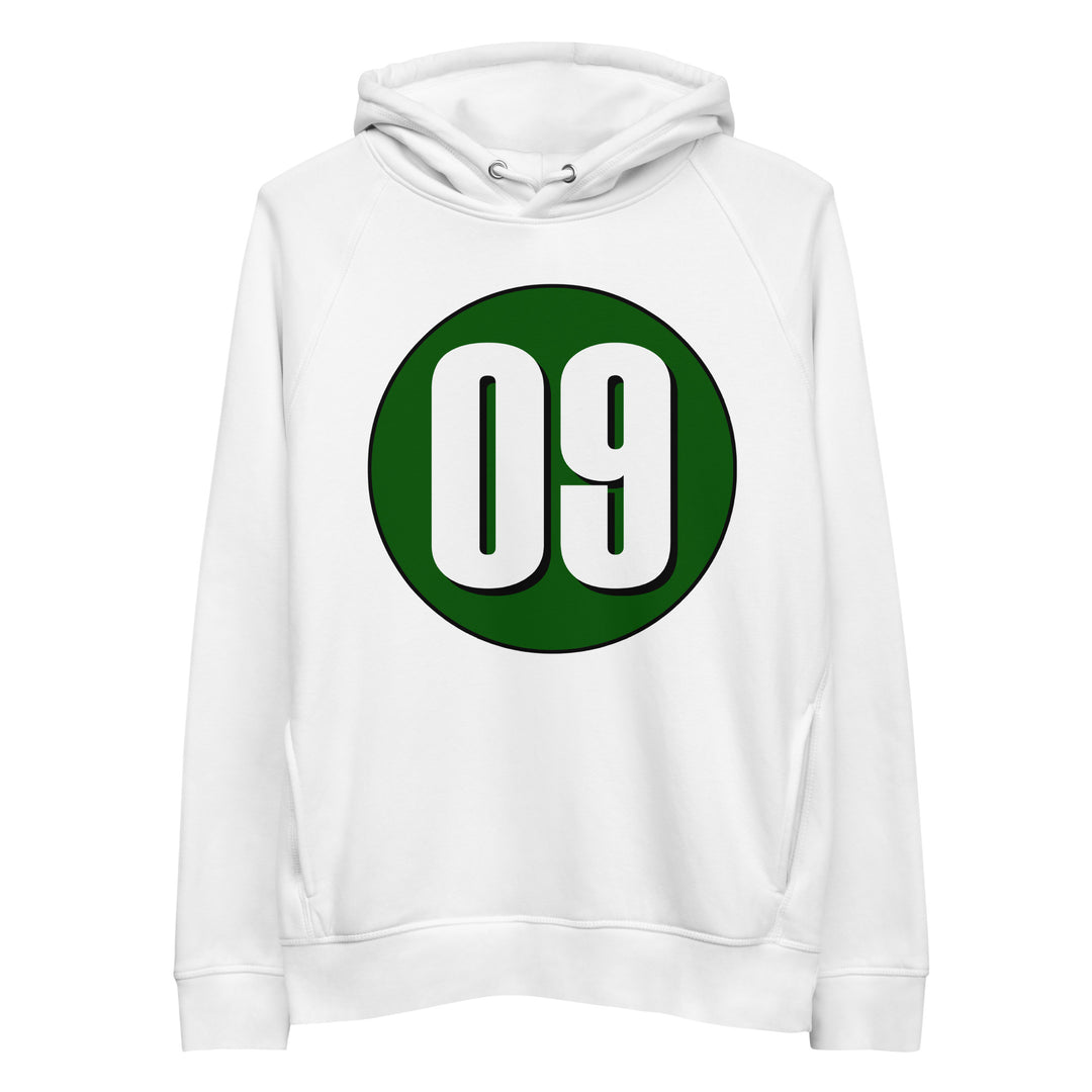 Unisex pullover hoodie: White on Hunter Green 09