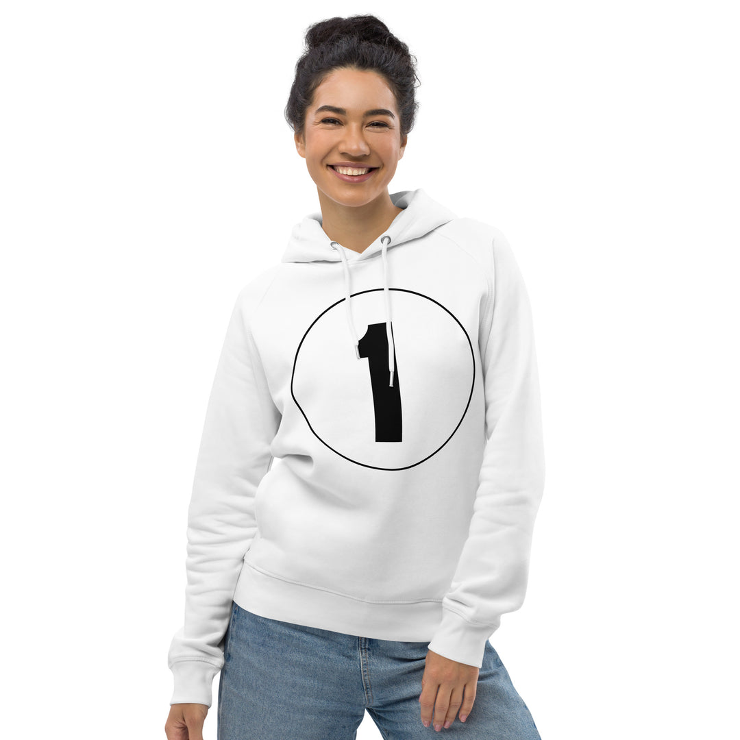 Unisex pullover hoodie: Black on White 1