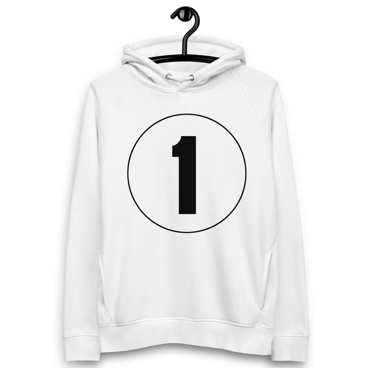 Unisex pullover hoodie: Black on White 1