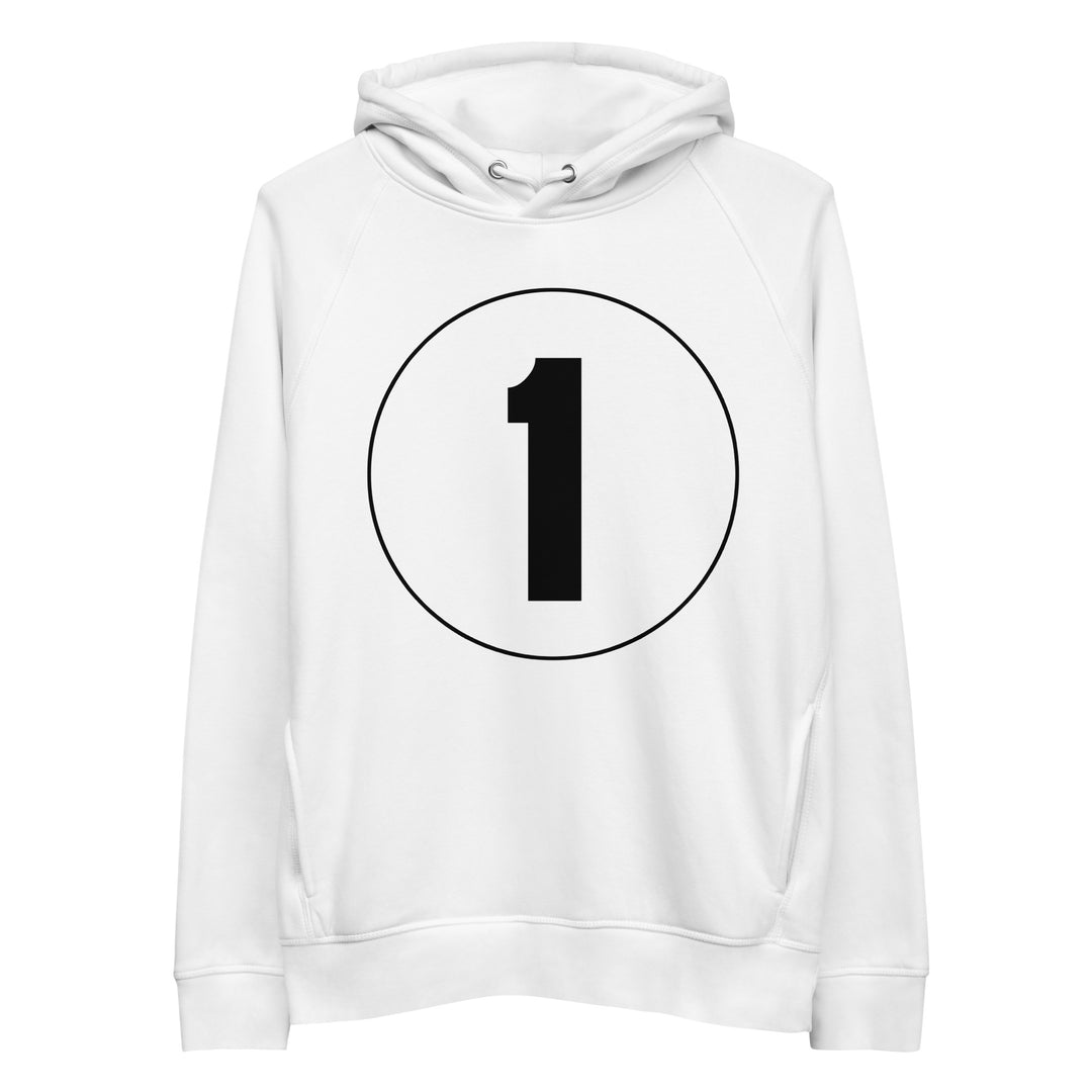 Unisex pullover hoodie: Black on White 1