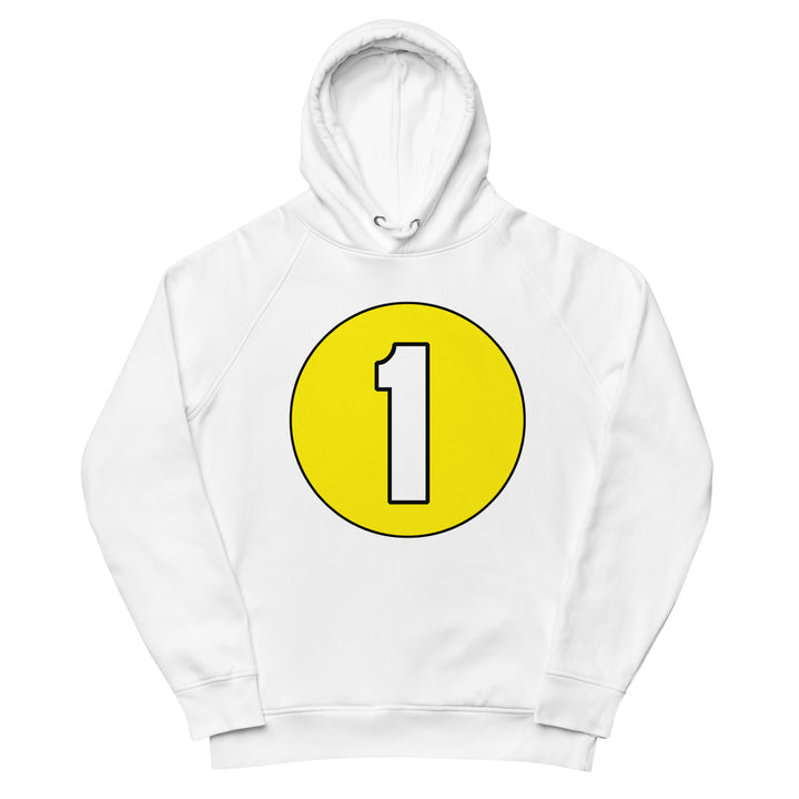 Unisex pullover hoodie: White on Yellow 1