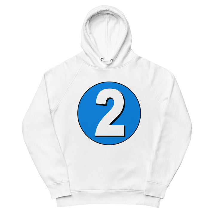 Unisex pullover hoodie: White on Blue 2