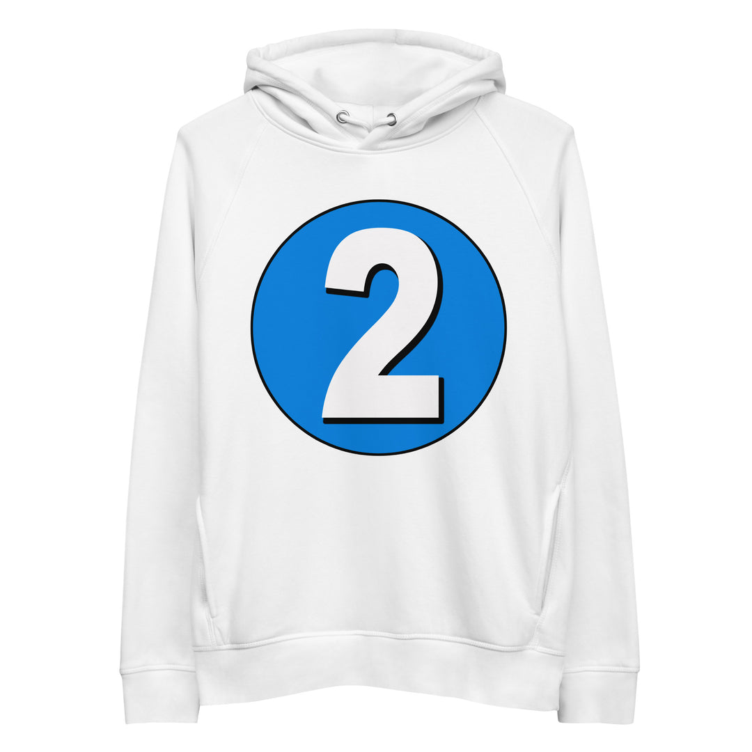 Unisex pullover hoodie: White on Blue 2