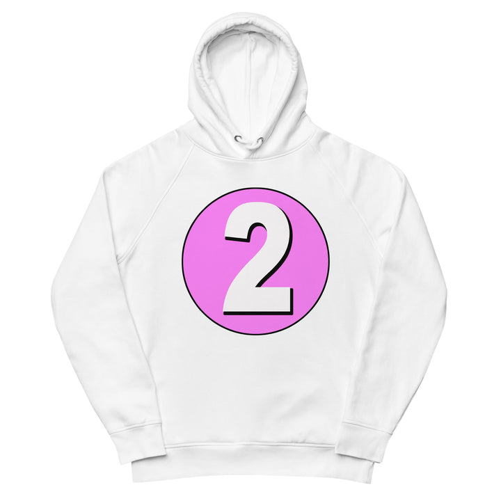 Unisex pullover hoodie: White on Pink 2