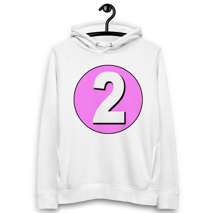 Unisex pullover hoodie: White on Pink 2